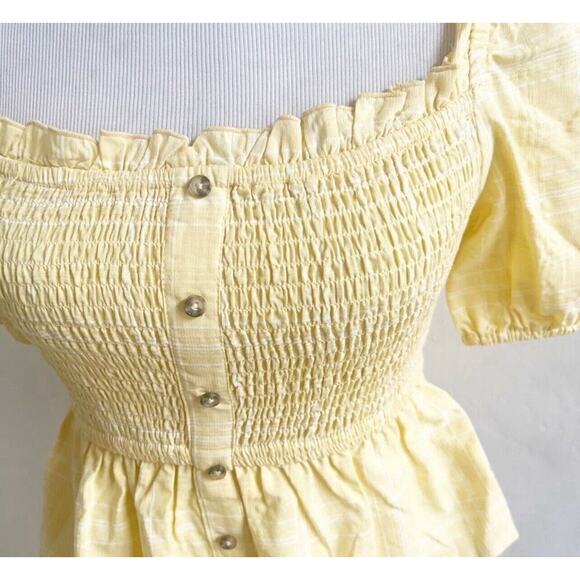 The Fifth Label Hummingbird Smocked Cropped Top Size 6 NWT Butter Yellow - Picture 8 of 10